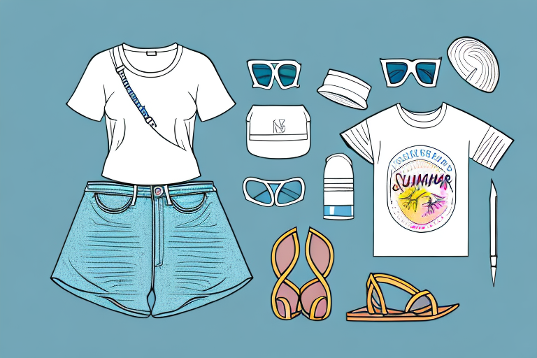 A summer outfit consisting of a t-shirt