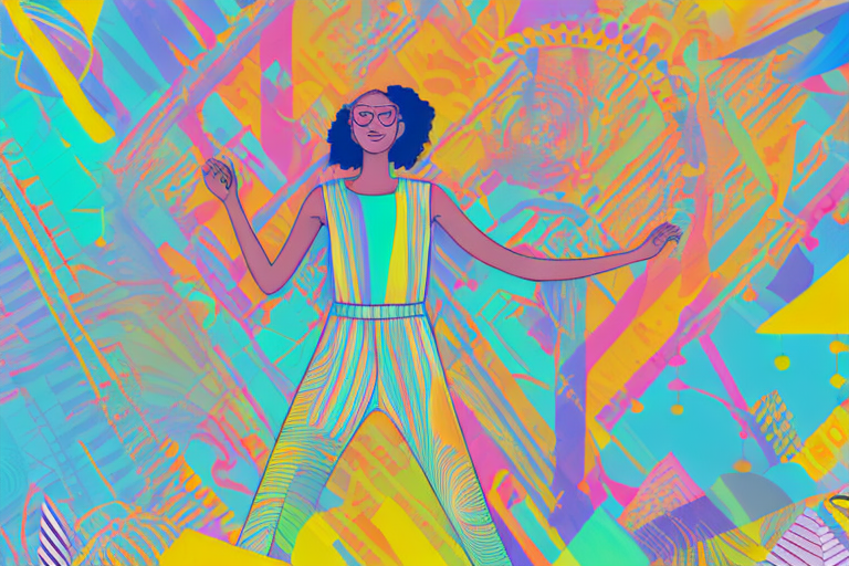 A person wearing a colorful