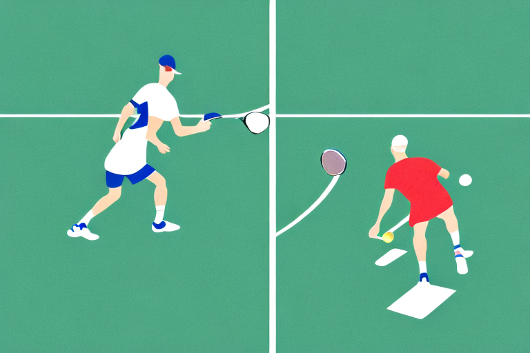 A pickleball court with a person measuring the court to determine the size of the pickleball outfit