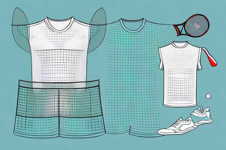 A pickleball outfit with mesh panels for ventilation