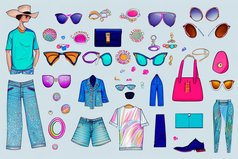 A colorful summer outfit with accessories to show how to dress casually but still look put-together