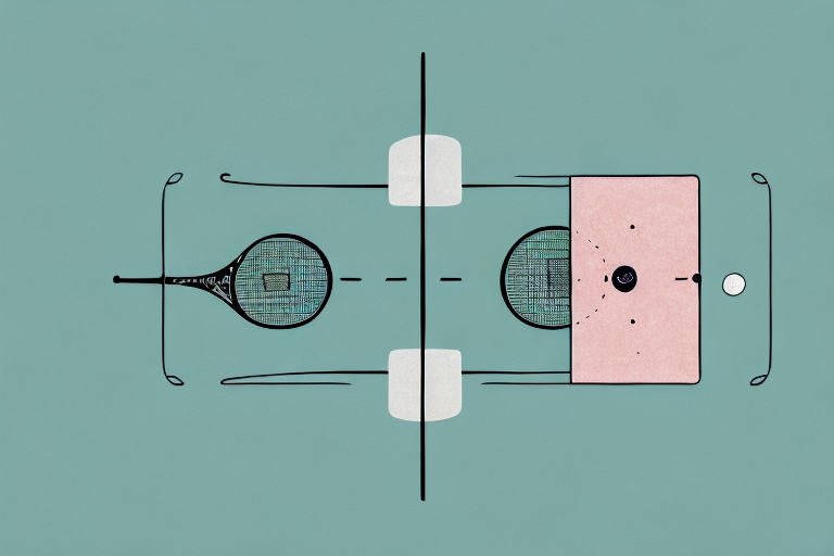 A pickleball court with a camisole dress hanging on the side