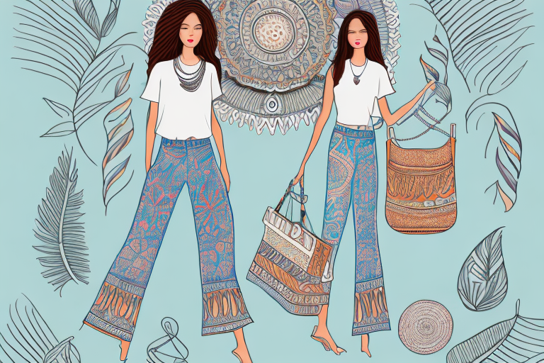A summer casual outfit with bohemian-inspired elements