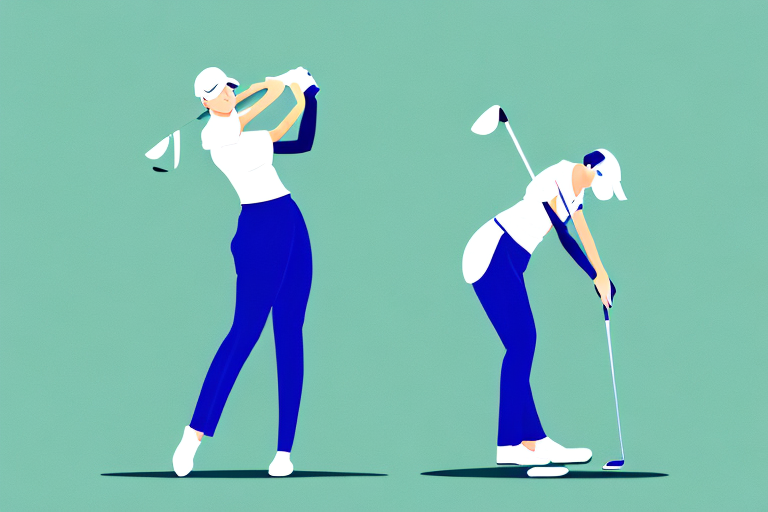 A woman in a golf outfit