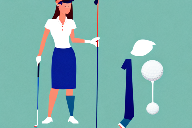 A woman wearing a golf skirt