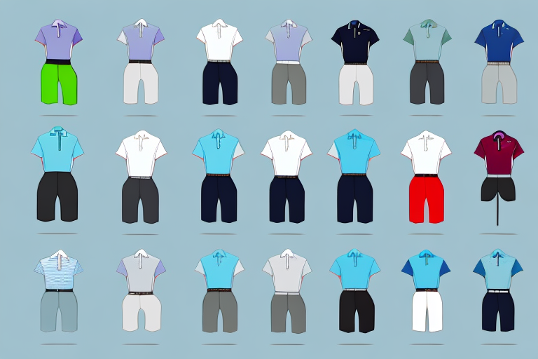 A variety of different golf shorts in a range of colors and styles