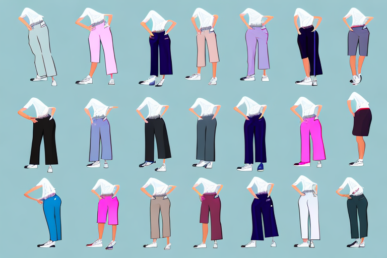 A variety of women's golf skorts in different colors and styles