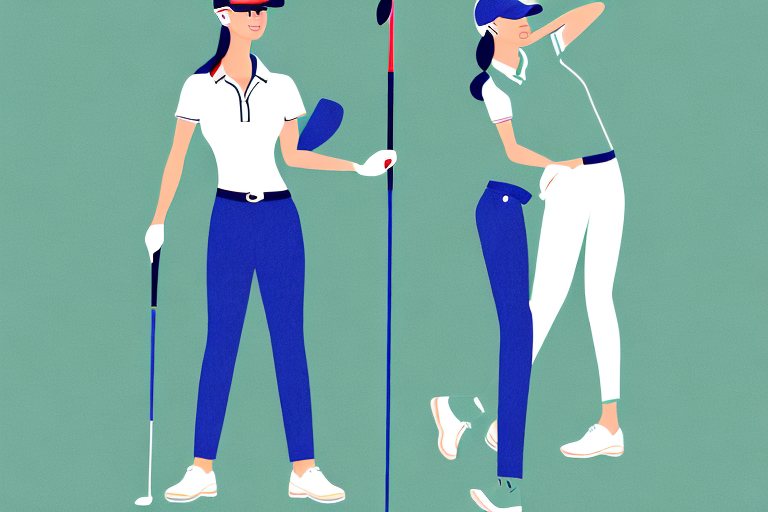 A woman wearing golf clothes that could be worn both on and off the course