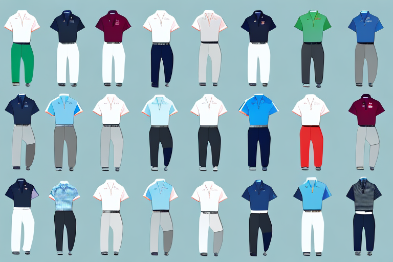 A range of golf clothes in different styles