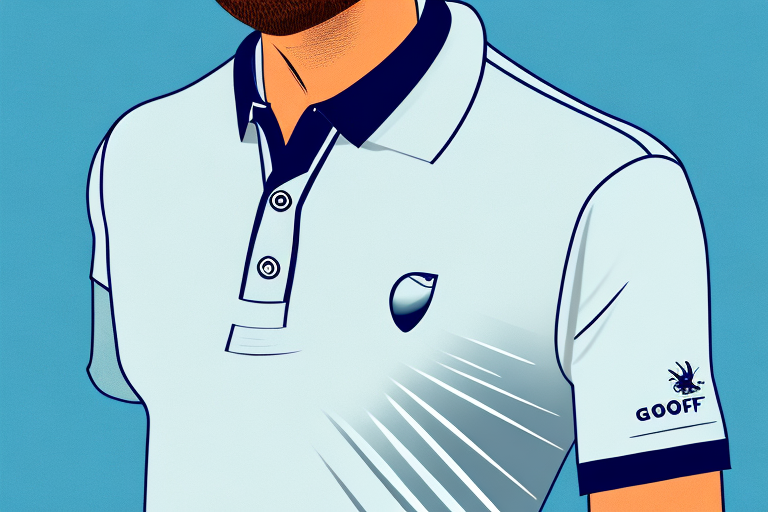 A golf shirt with an adjustable collar