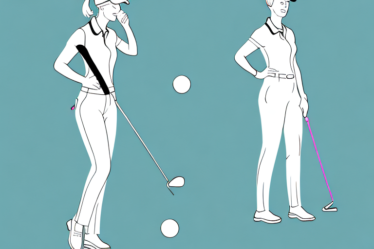 A woman's golf outfit with adjustable cuffs