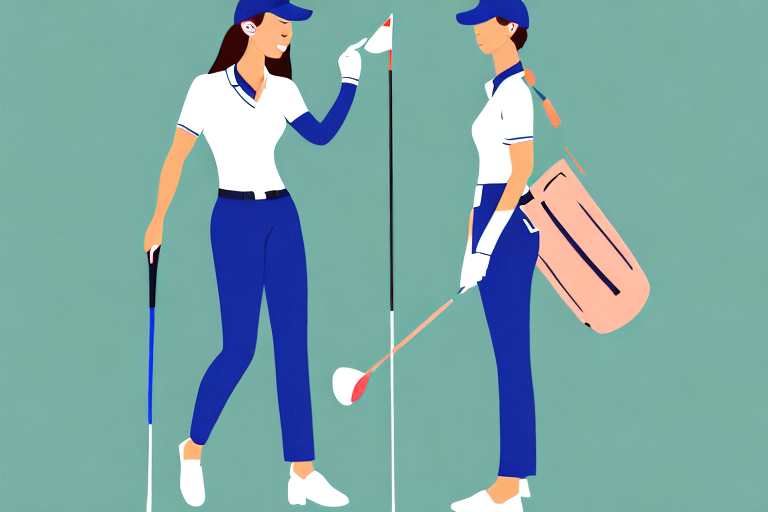 A woman wearing golf clothes with adjustable straps