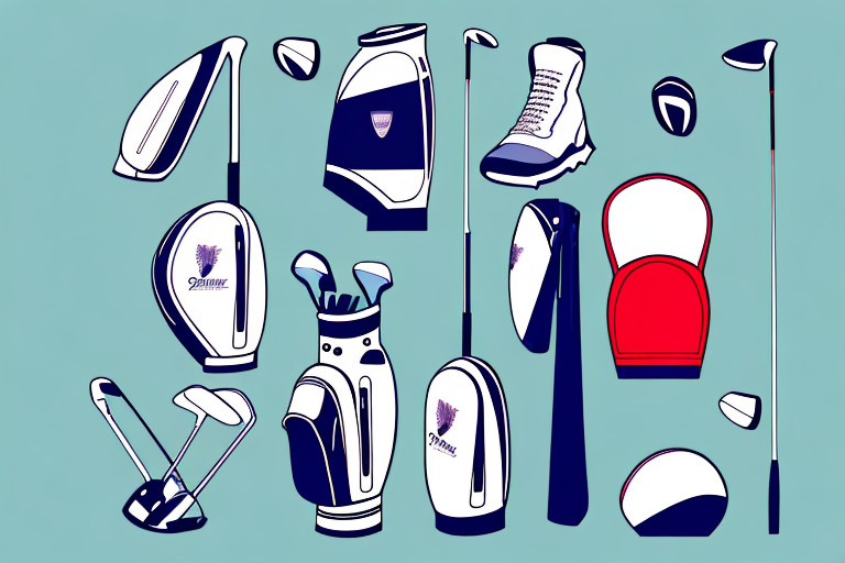 A golf bag with golf clubs and golf clothes with odor-reducing properties