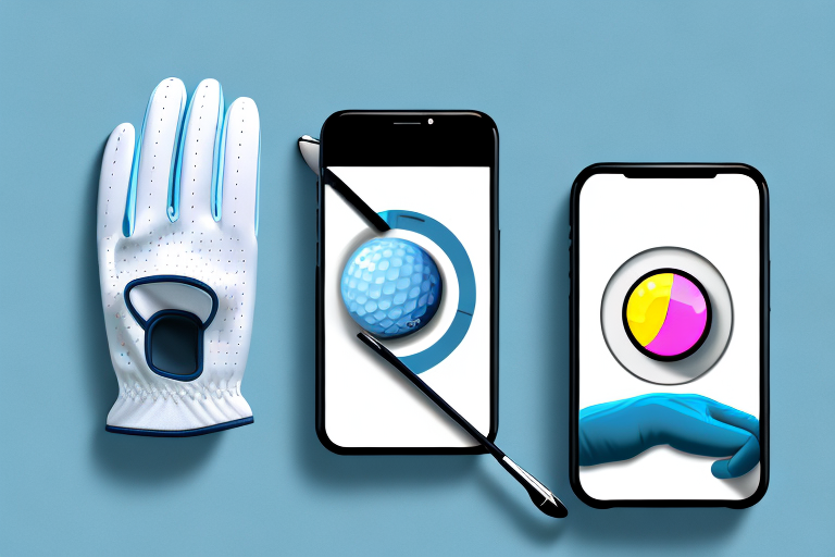 A golf glove with a touchscreen device