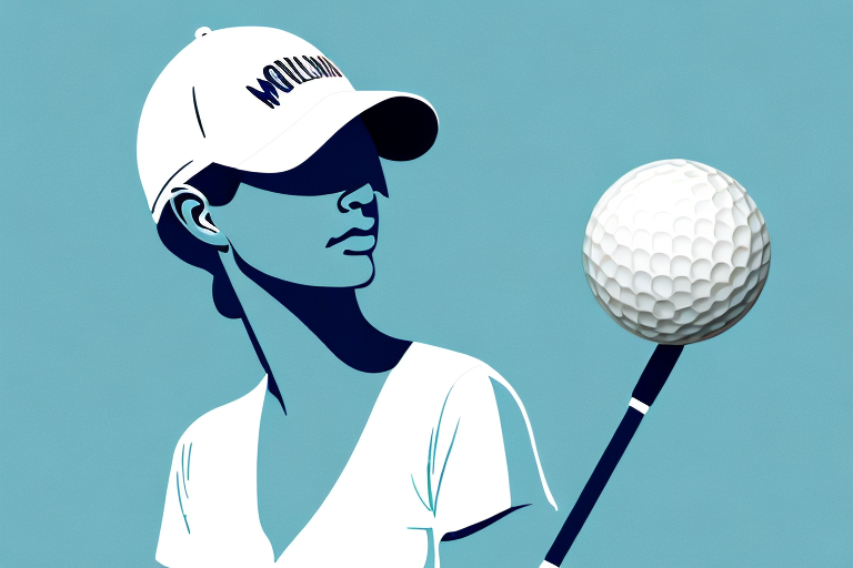A woman wearing a moisture-wicking golf hat