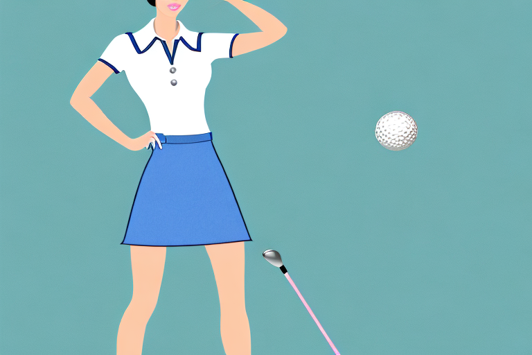A woman's golf outfit with a detachable skirt