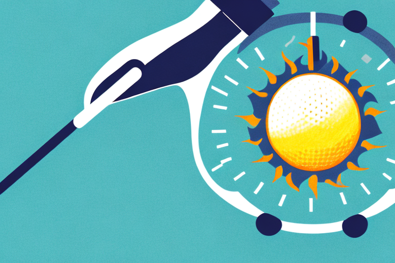 A golf glove with a thermometer and a sun