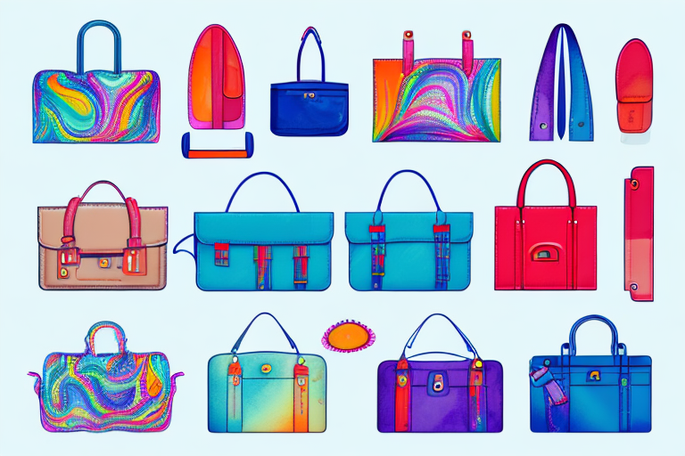 A variety of trendy bags in bright summer colors