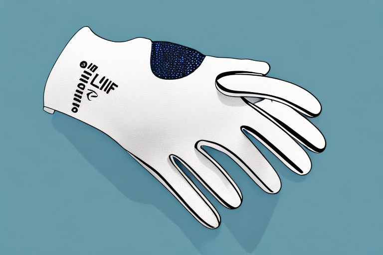 A golf glove with minimalist and embellished details