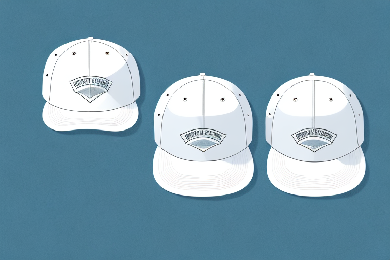 Two golf hats and visors side-by-side