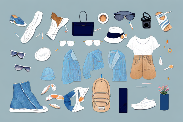 A summer outfit composed of casual yet polished elements