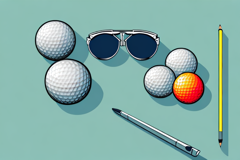A golf course with two pairs of sunglasses