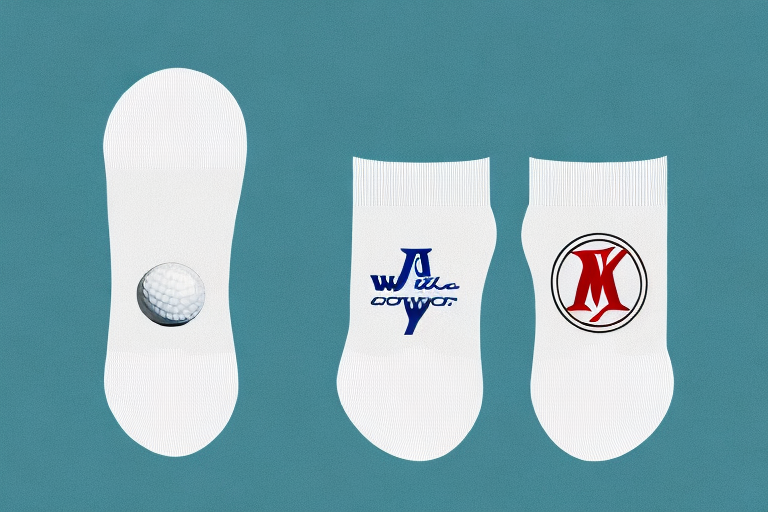 A pair of golf socks with the wilson and taylormade logos on them
