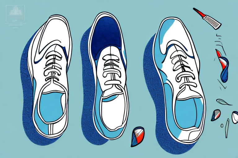 A pair of golf shoes with a wide forefoot