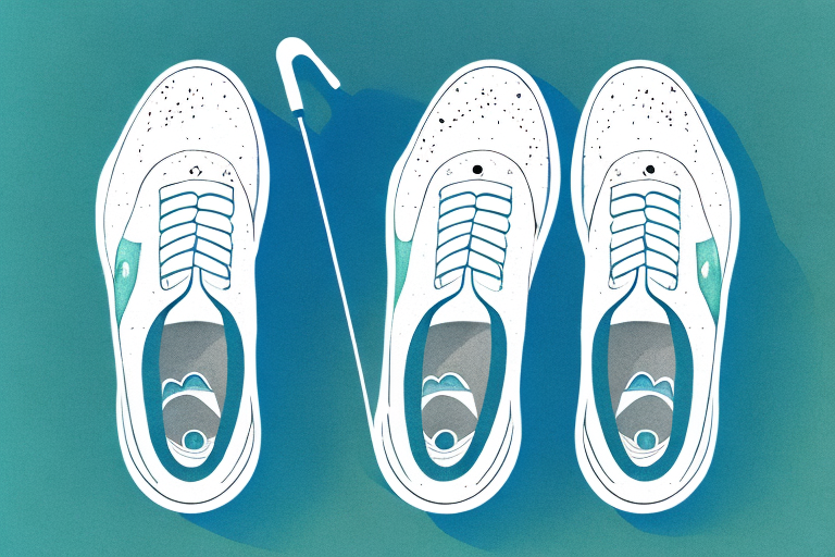 A pair of women's golf shoes with a focus on the toe area