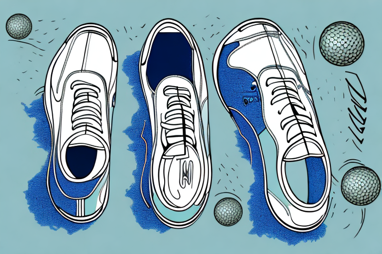 A pair of golf shoes with a flexible and supportive midsole