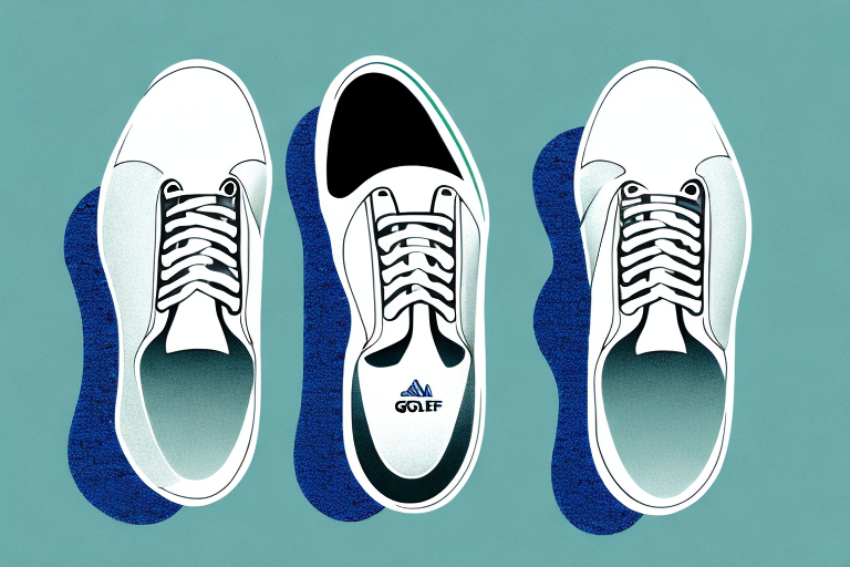 A pair of golf shoes with a high arch