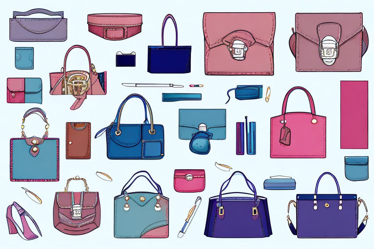 A variety of handbags in different colors and styles
