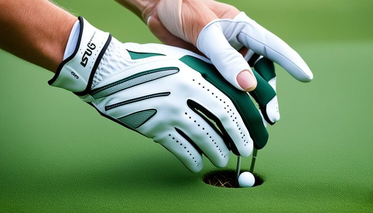 How do golf gloves help improve grip and control for women golfers?