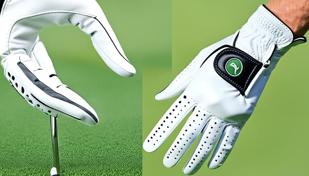 Women's golf glove with adjustable Velcro wrist closure