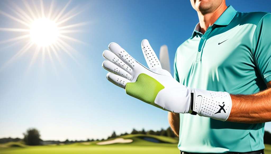 Breathable golf gloves for hot weather