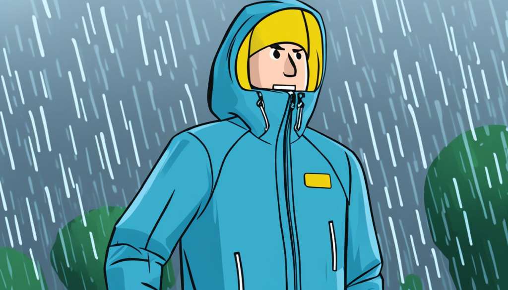 Breathable rain jacket features