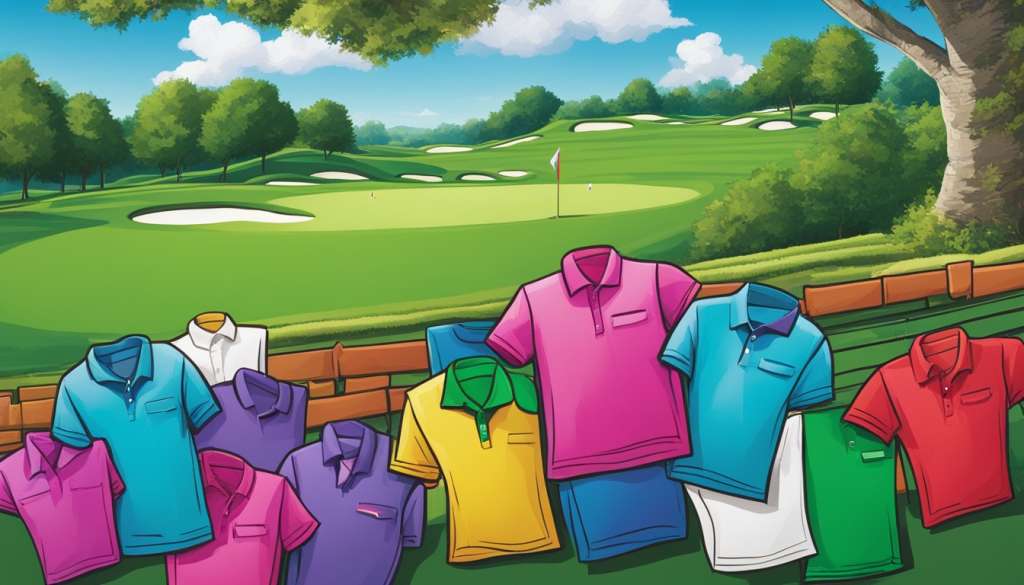 Colorful golf shirts