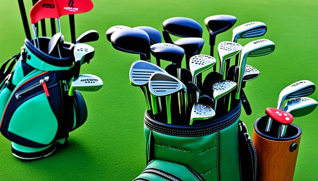 Golf accessories on display