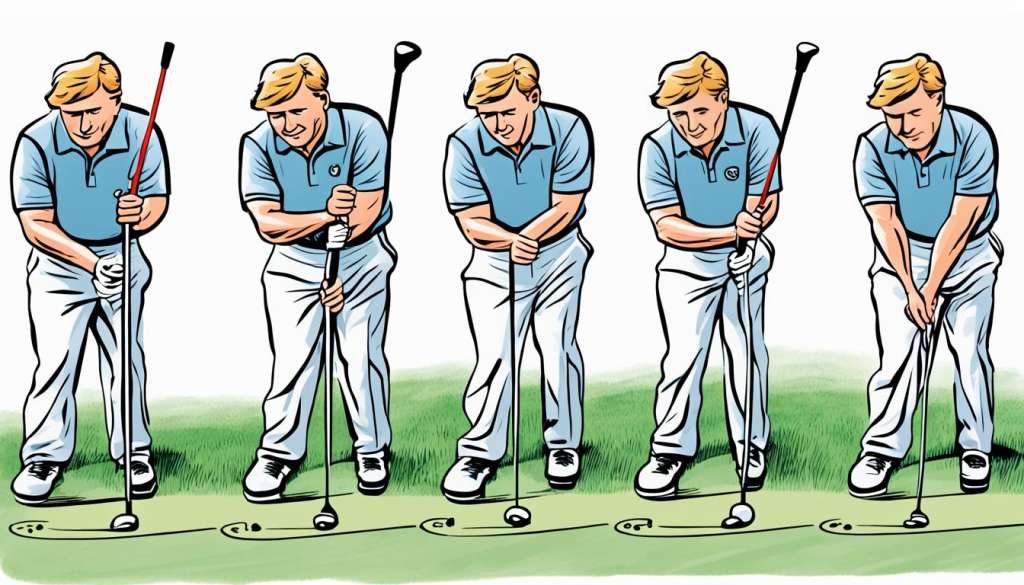 Golf practice drills with alignment sticks