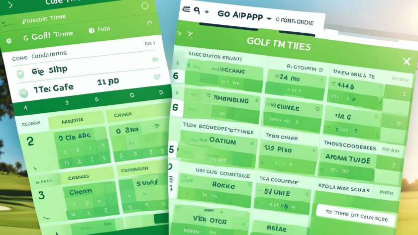 Golf scheduling app interface