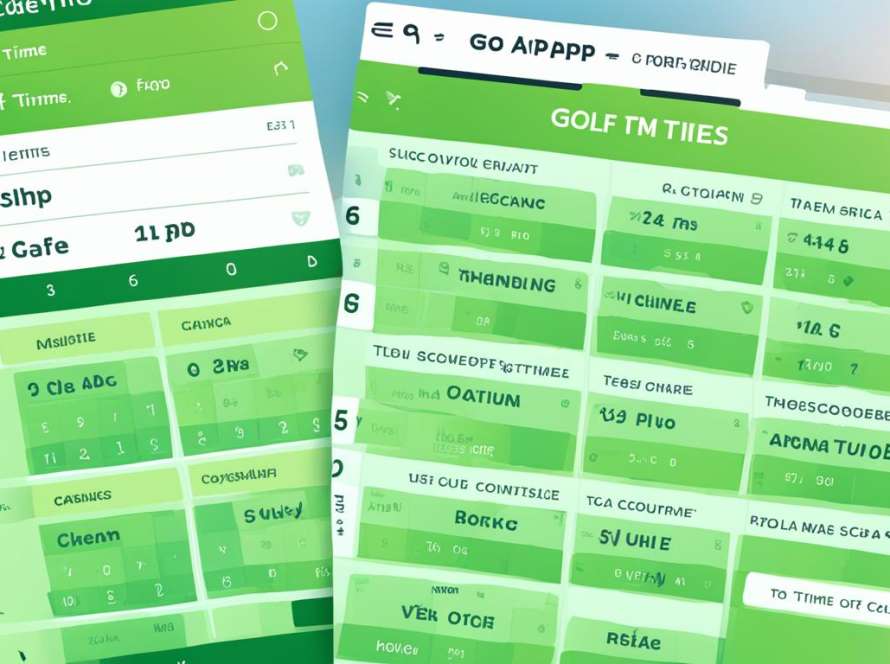 Golf scheduling app interface