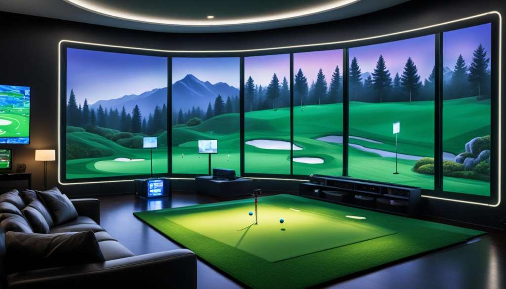 Home golf simulator setup