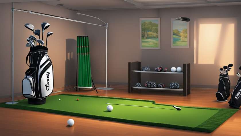 Indoor golf training setup