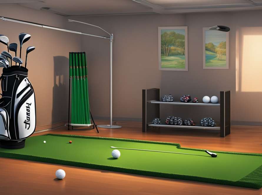 Indoor golf training setup