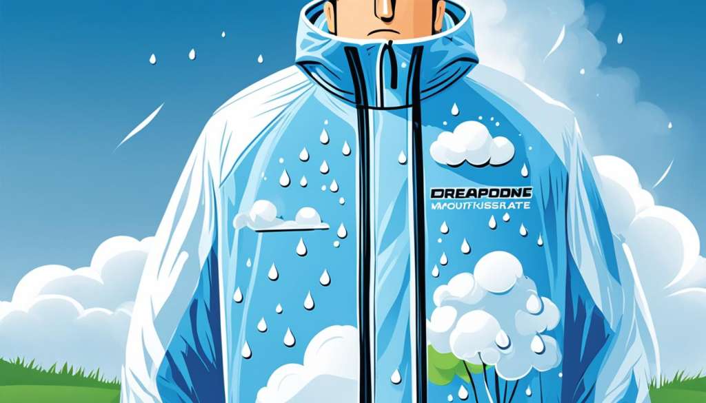 Moisture vapor transmission rate in golf jackets