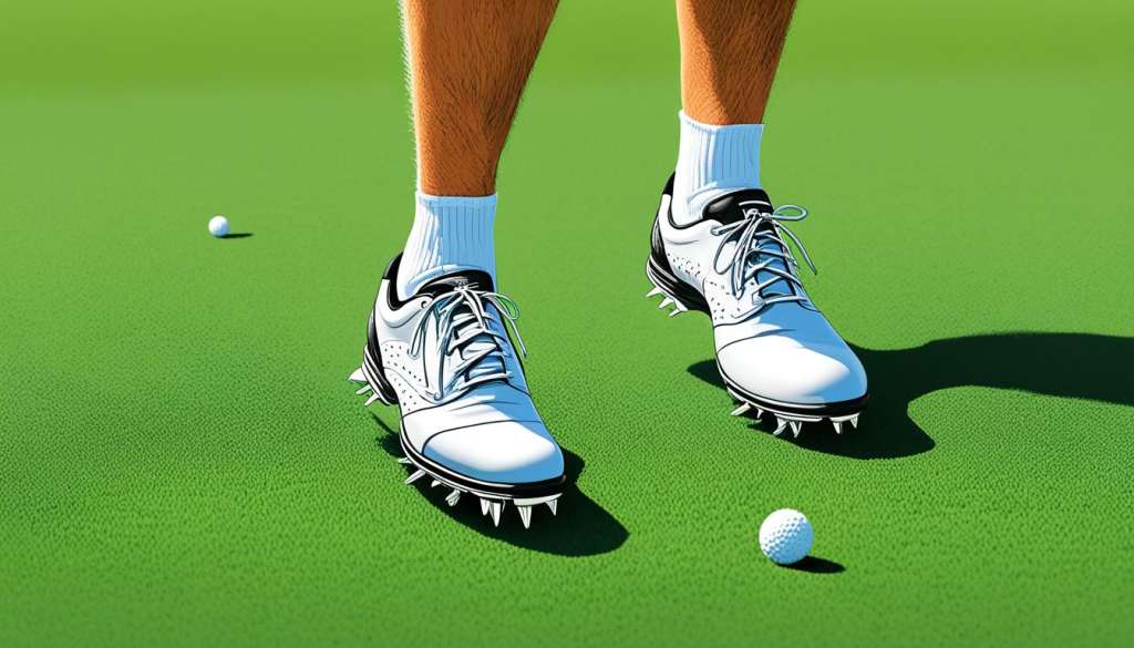 Spiked golf shoes for traction and stability