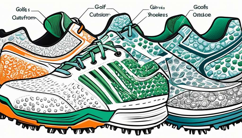 Spikeless golf shoes traction pattern