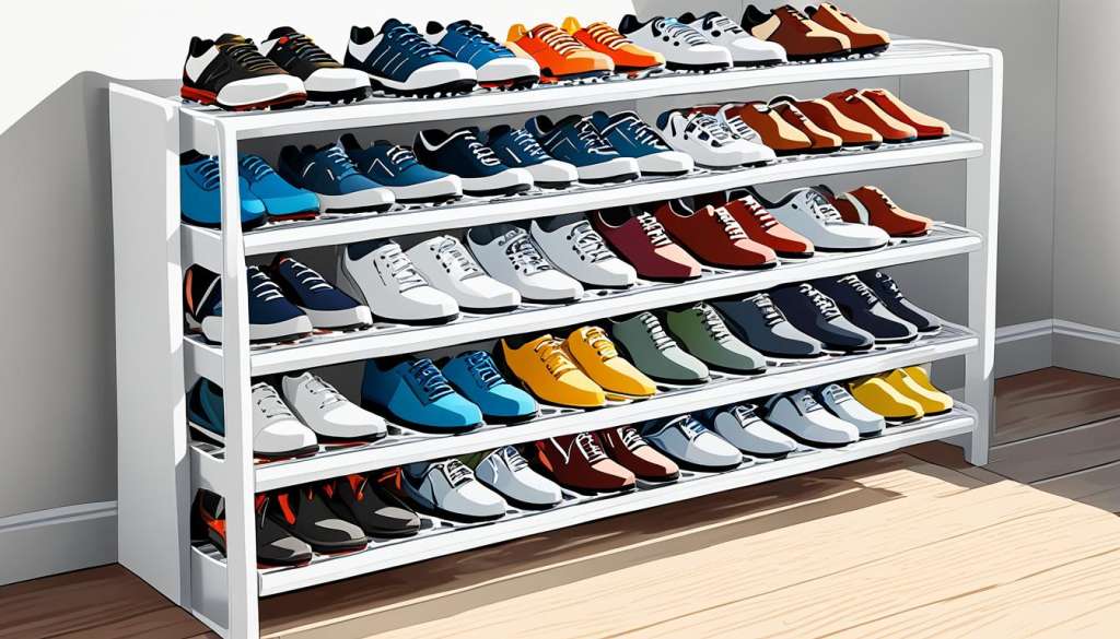 Storing golf shoes