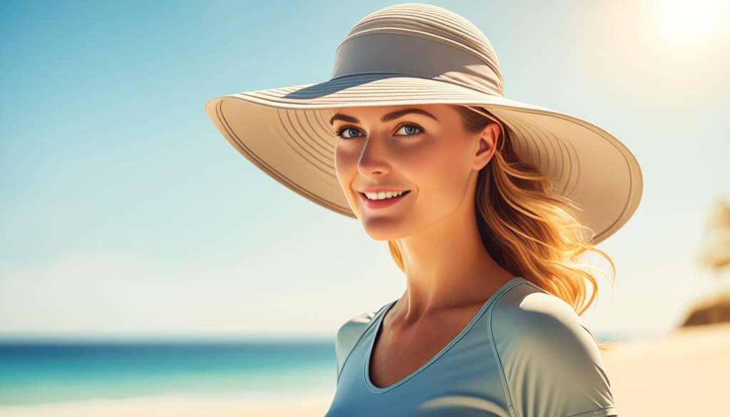 Sun-protective hat with wide brim