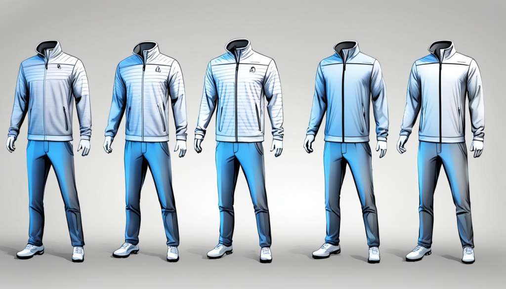 Three-layer system for golf apparel